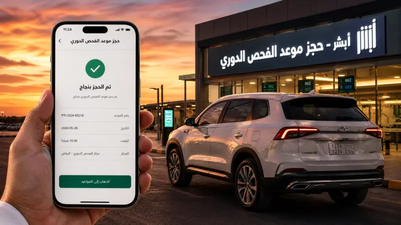 دليل أبشر حجز موعد الفحص الدوري وتجديد استمارة المركبة 2026