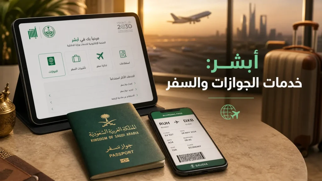 خدمات الجوازات عبر منصة أبشر