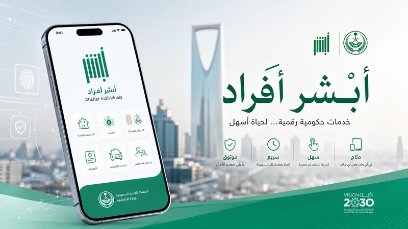 أبشر افراد تسجيل الدخول إلى المنصة الإلكترونية