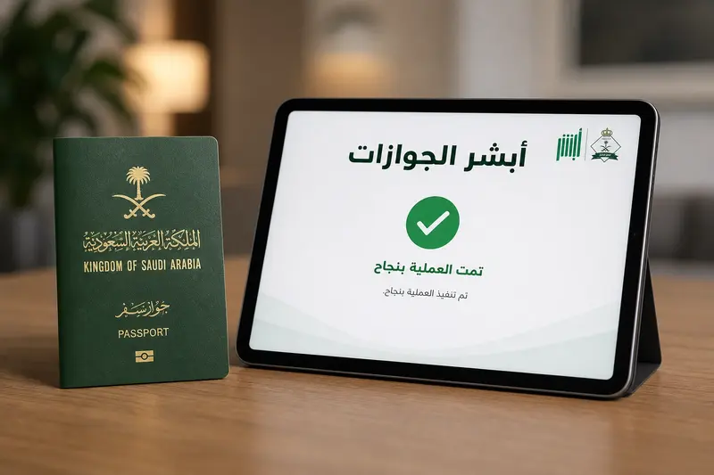 أبشر الجوازات 2026 خدمات تجديد الجواز عبر الإنترنت