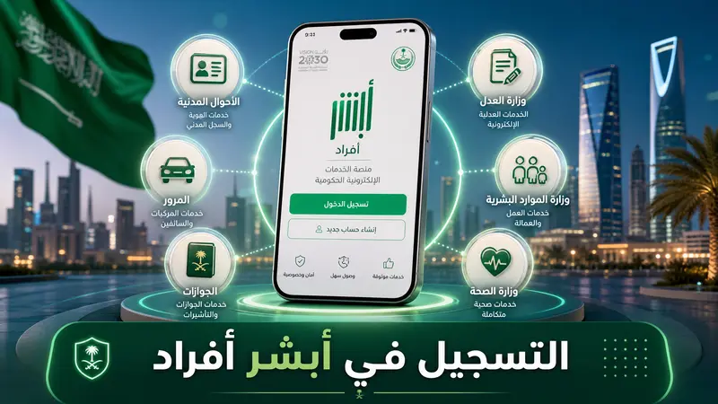 تسجيل حساب جديد في أبشر أفراد من الجوال