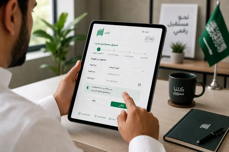 واجهة تسجيل دخول أبشر الإلكترونية للمواطنين والمقيمين