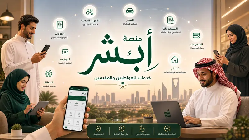 استخدام منصة أبشر لإنجاز الخدمات الحكومية بسهولة
