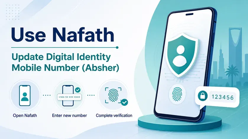 Use Nafath to update the mobile number linked to Absher digital identity