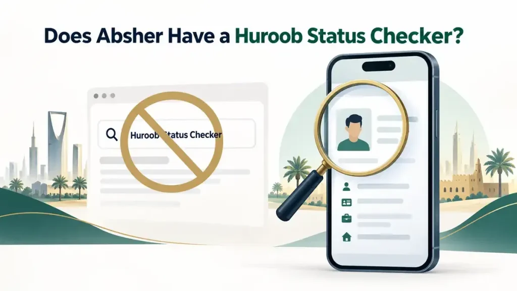 Absher Huroob status checker illustration for checking Saudi expatriate worker status